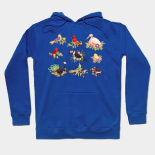 birds sitting on branches collection Hoodie